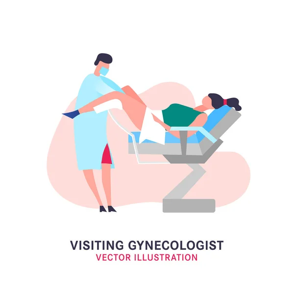 Gynecological examination image — Stock Vector