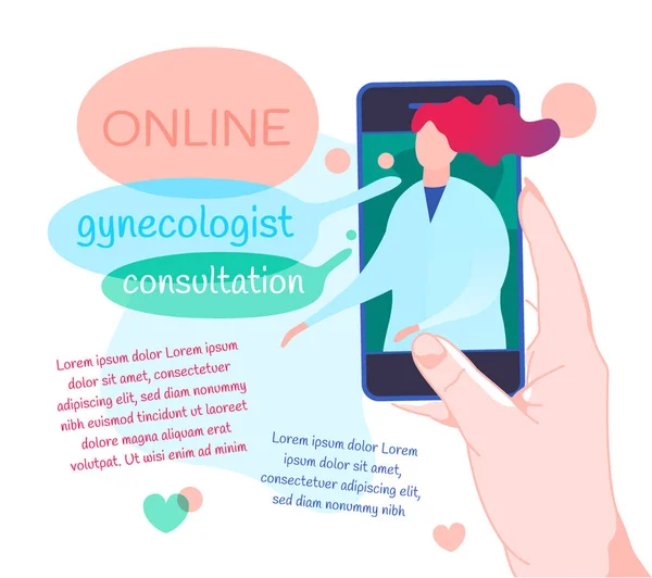 Online nőgyógyászati konzultációs kép — Stock Vector