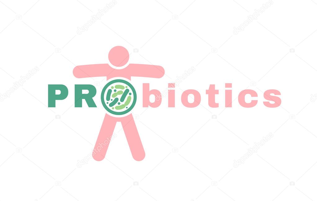 Lactobacillus Probiotics Typographic Icon