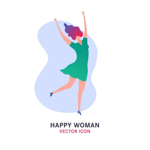 Hoppande kvinna ikon — Stock vektor