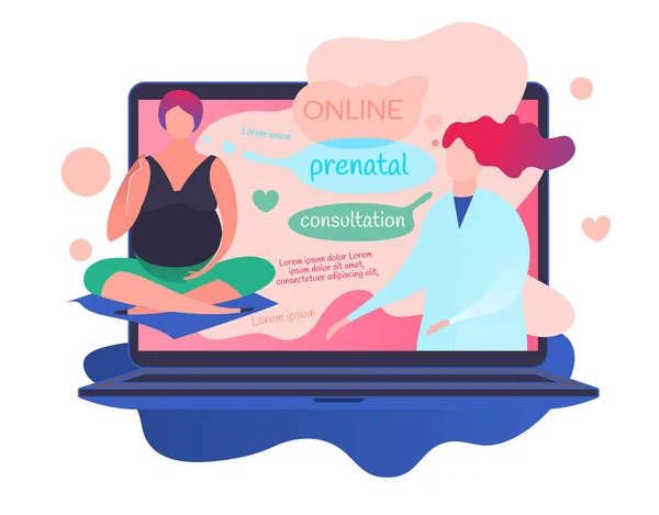 Consultation prénatale en ligne image — Image vectorielle