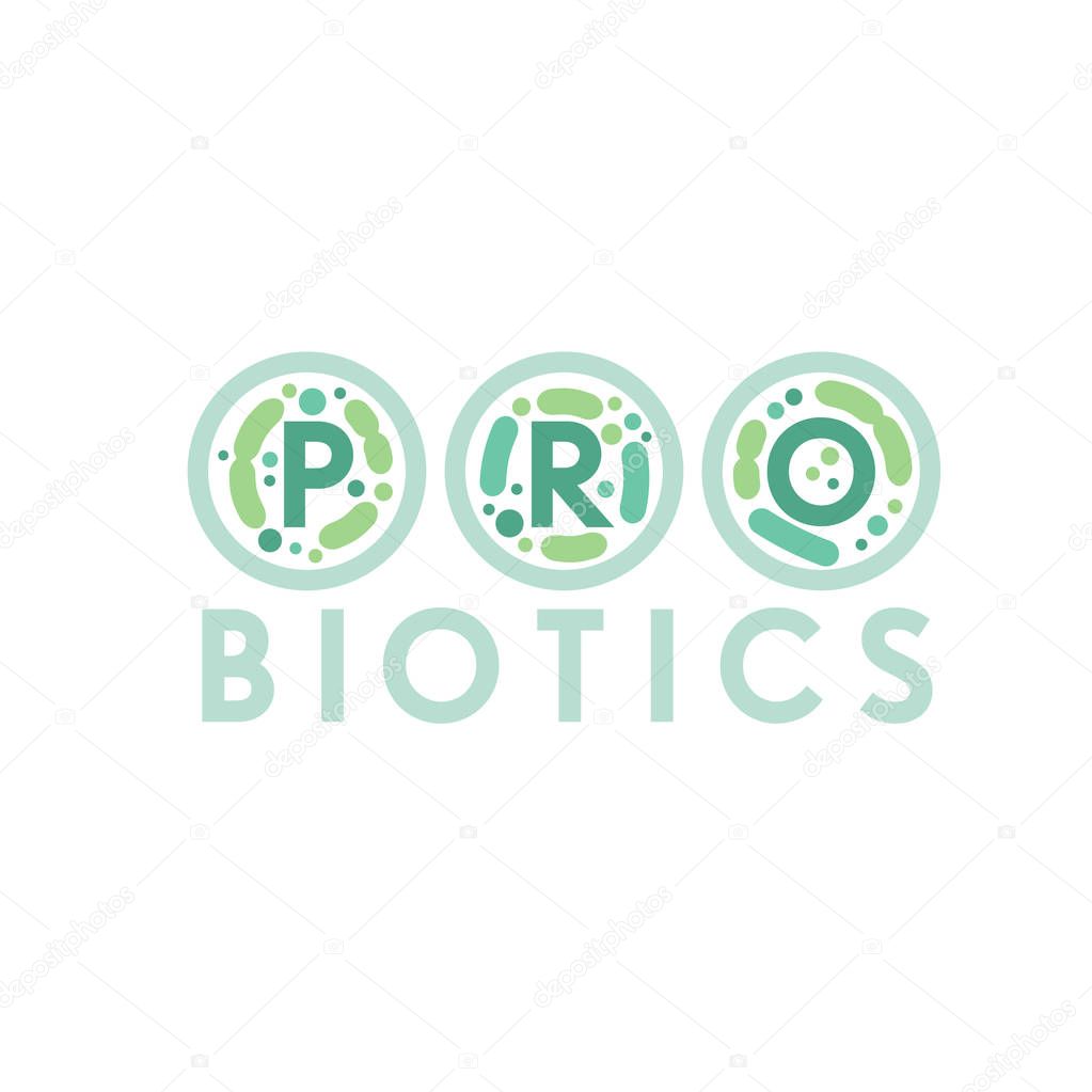 Lactobacillus Probiotics Typographic Icon