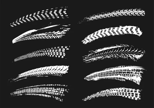 Tracce di pneumatici Elementi — Vettoriale Stock