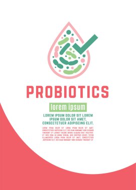 Probiotics vector poster clipart