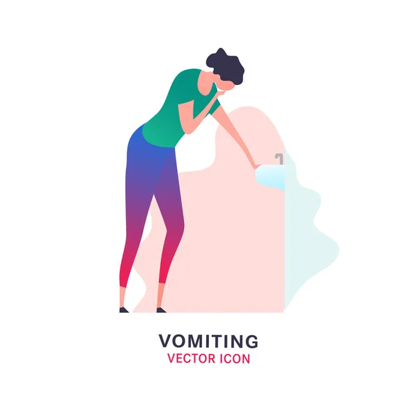 Vomiting vector icon — Stock Vector