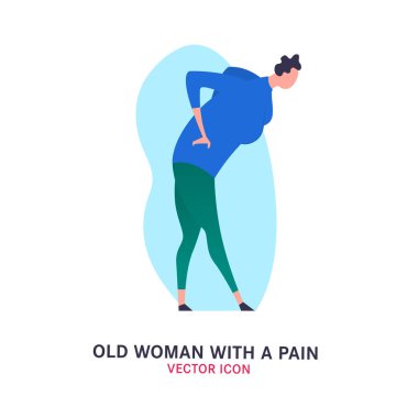 The old man with a cane clipart