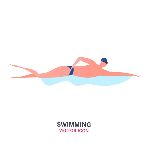 Icône de natation vectorielle — Image vectorielle