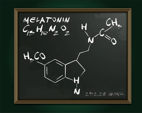 Struttura molecolare della melatonina — Vettoriale Stock