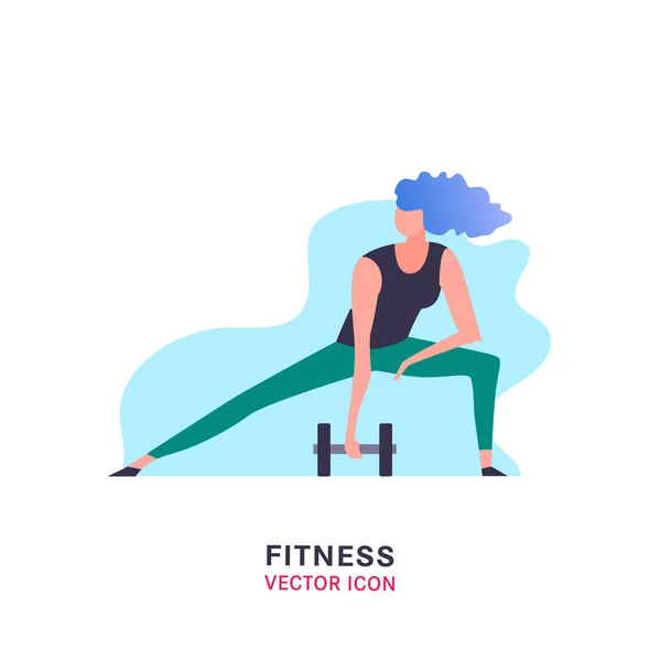 Mujer fitness icono — Vector de stock