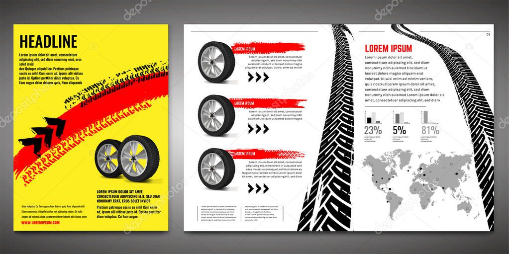 Vector automotive brochure template