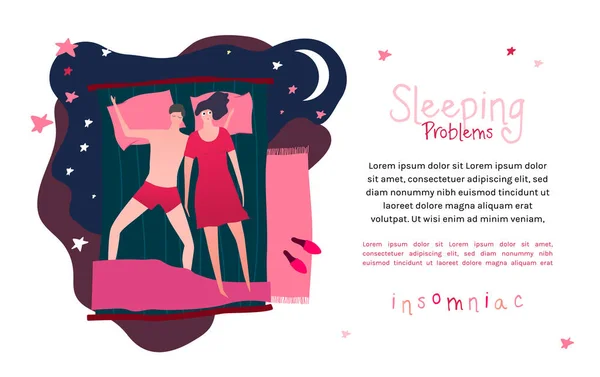 睡眠の問題画像 — ストックベクタ
