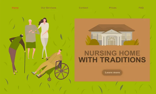 Maison de soins infirmiers landing page — Image vectorielle