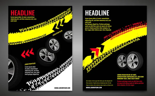 Набір плакатів Grunge Tire — стоковий вектор