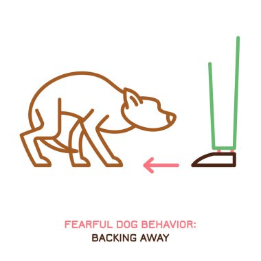 Dog fearful behavior icon