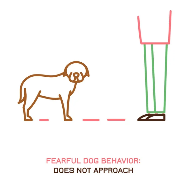 Dog fearful behavior icon — Stok Vektör