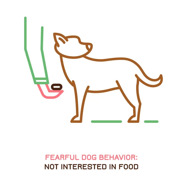 Dog fearful behavior icon — Stok Vektör