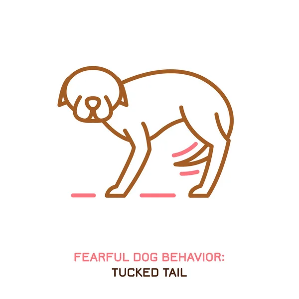 Cão ícone comportamento temeroso —  Vetores de Stock