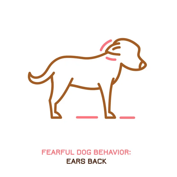 Dog fearful behavior icon — Stok Vektör