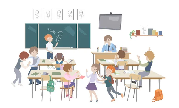 Scuola classe comportamento insegnante — Vettoriale Stock