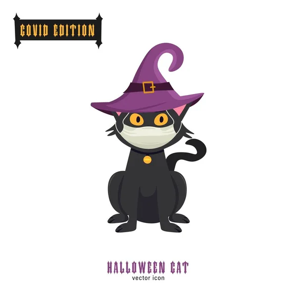 Halloween kovid macska — Stock Vector