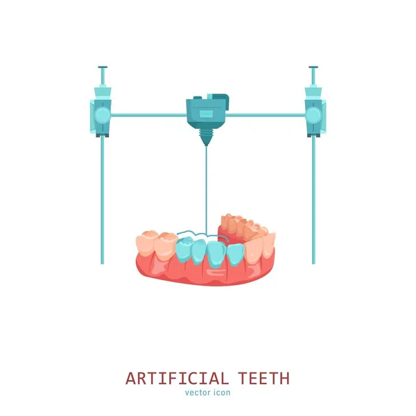 3d organ utskrift tänder — Stock vektor