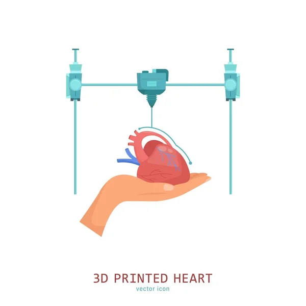 Impresión de órganos 3d — Vector de stock