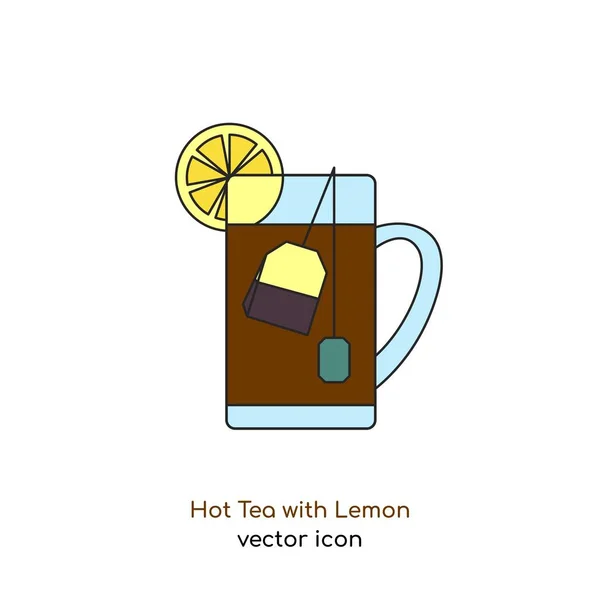 Ícono del té de limón — Vector de stock