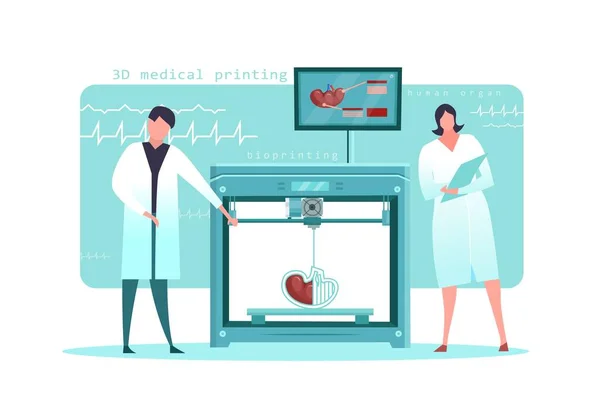 Medyczne drukowanie 3D Obraz — Wektor stockowy
