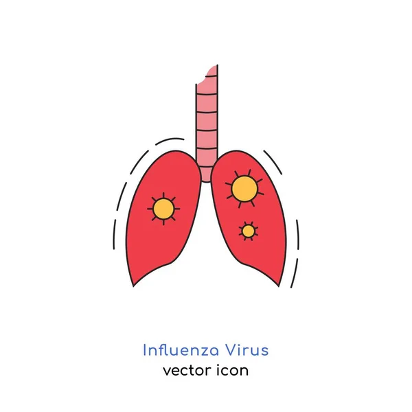 Ikon virus influenza - Stok Vektor