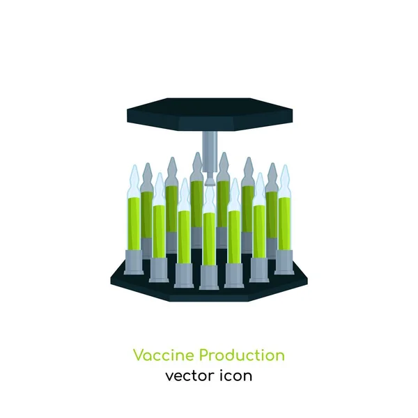 Icono de producción de vacunas — Vector de stock