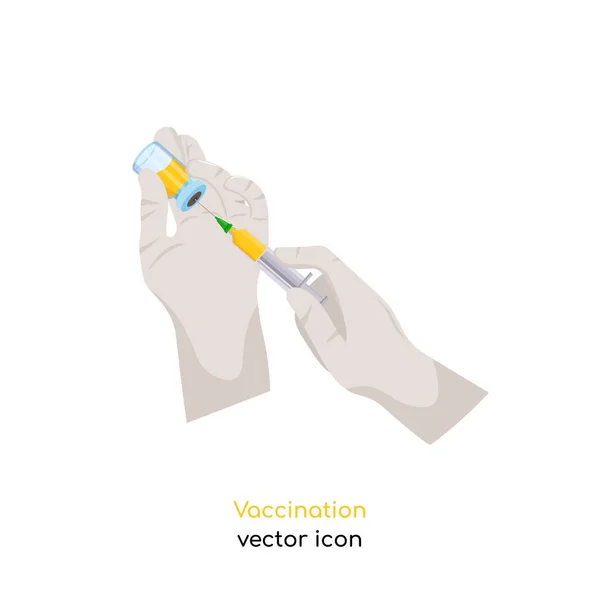 Icono del vector de vacunación. — Vector de stock