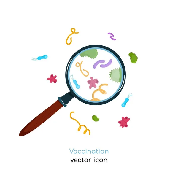 Bacterias en la imagen del cristalino — Vector de stock