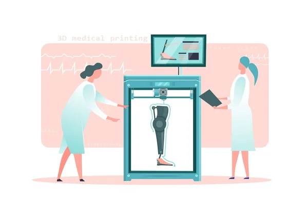 Medyczna drukarka 3D — Wektor stockowy