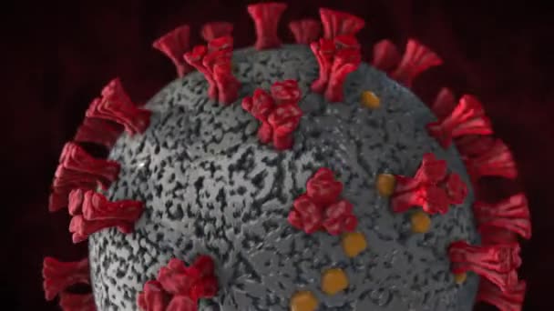 Covid Coronavirus Realistisk Animering Pandemi — Stockvideo