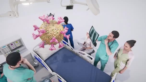 Doktorlar Koronavirüsle Covid Mücadele Eder Canlandırma — Stok video