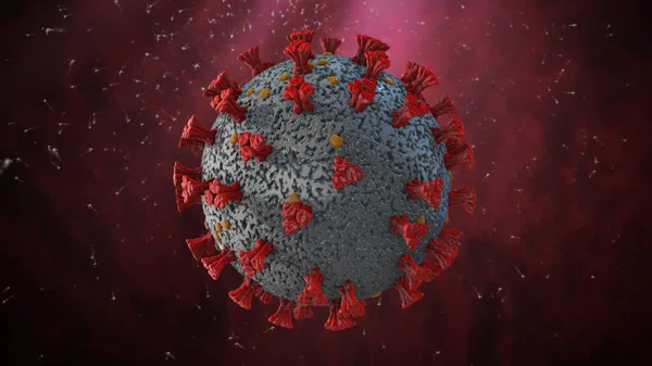 COVID-19 (koronavirüs) salgını. Gerçekçi 3B