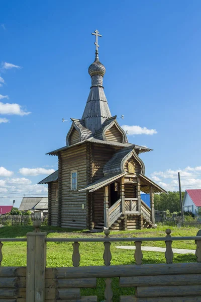 木造建築 古代ロシア ボルシェシェ オムスク ストック写真