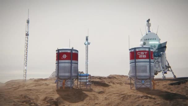 火星的殖民地 去地球探险 火星基地3D动画 — 图库视频影像