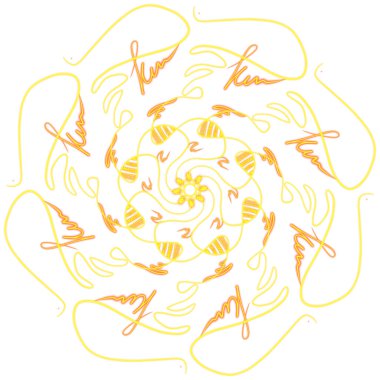 Mandala Oriental Singh 'in dijital tasarımı doğu deseni izole edilmiş arka plan sanat dekoru alev alev kar yaratıcı parmak izi 