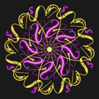 Mandala doğu deseninin dijital tasarımı izole edilmiş arka plan sanat dekoru alev kar süsü 