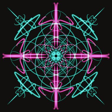 Oryantal geometrik şekil çizen mandala işareti 