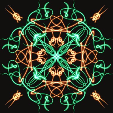 Oryantal geometrik şekil çizen mandala işareti 