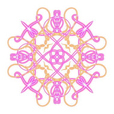 Oryantal geometrik şekil çizen mandala işareti 