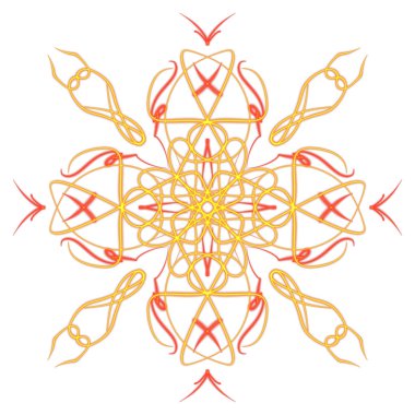 Oryantal geometrik şekil çizen mandala işareti 