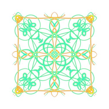 Oryantal geometrik şekil çizen mandala işareti 