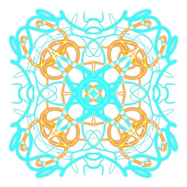 Oryantal geometrik şekil çizen mandala işareti 