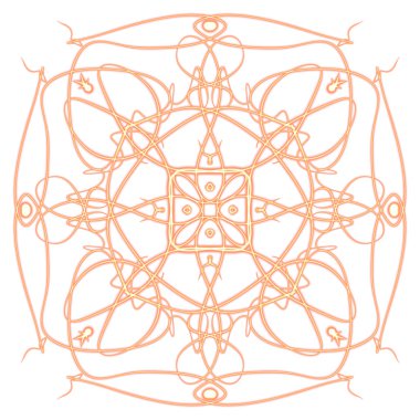 Oryantal geometrik şekil çizen mandala işareti 