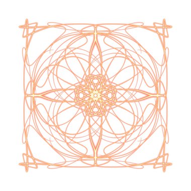 Oryantal geometrik şekil çizen mandala işareti 