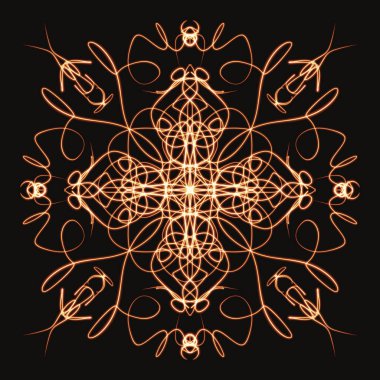 Oryantal geometrik şekil çizen mandala işareti 