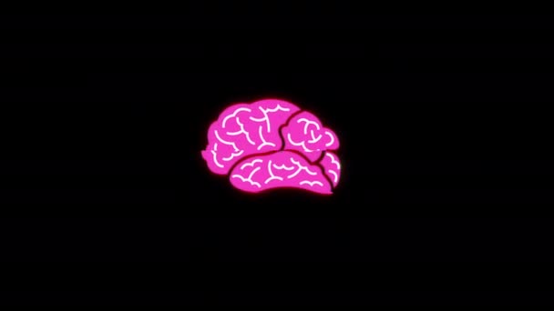 Human brain on glitch display colorful seamless animation background new quality health, technology, medicine. motion graphics — 비디오